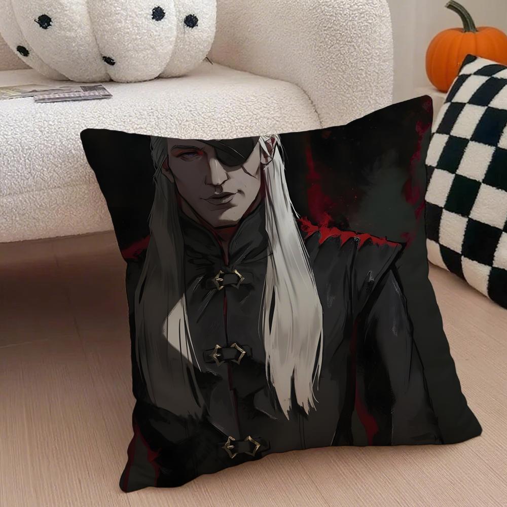 AAemond Targaryen Pillow Fantasy Cushion Cover Throw Pillow Cover Hidden Button Durable Polyester Chair Cushion