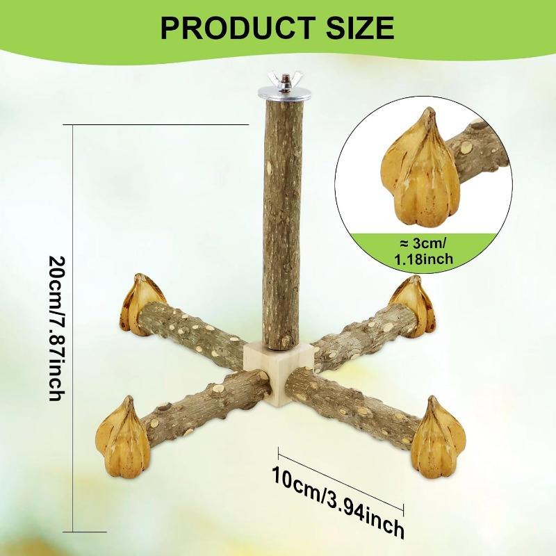 Perch Bird Perch Stand Set, Natural Birds Parrot Perches, Birds Cage Accessories for Parakeets, Pepper Wood Bird Grinding Beak & Claws