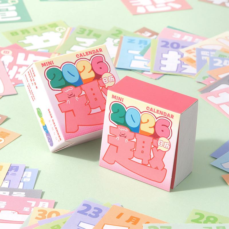 Мини-календарь 2026 Ежедневник 365 дней Отрывной календарь для офиса школы дома Настольный органайзер Блокнот Подарок для студентов