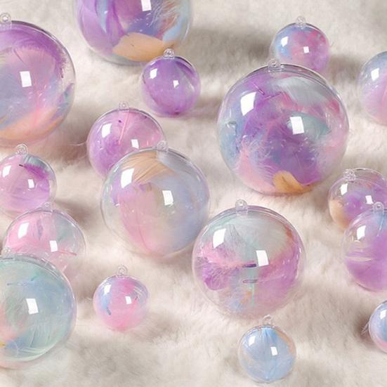 Yousheng Clear Fillable Ball Ornaments Plastic Transparent Shatterproof Hanging Ball Decoration for DIY Crafts Christmas Wedding Decor