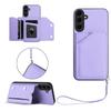 For Samsung Galaxy S24 Case Card Holder Kickstand Skin-Touch Phone Cover with Wrist Strap