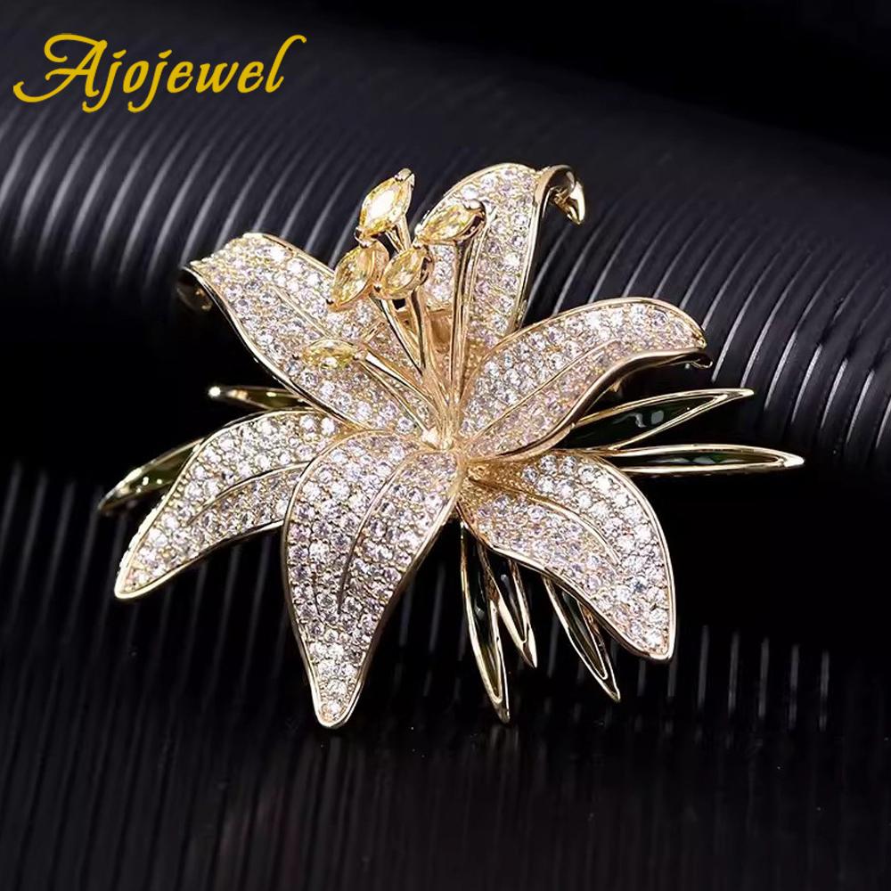 Белая Фиолетовая Лилия Брошь Стразы Цветок Ювелирные Изделия Высокое Качество Тканевая Булавка Модные Подарки