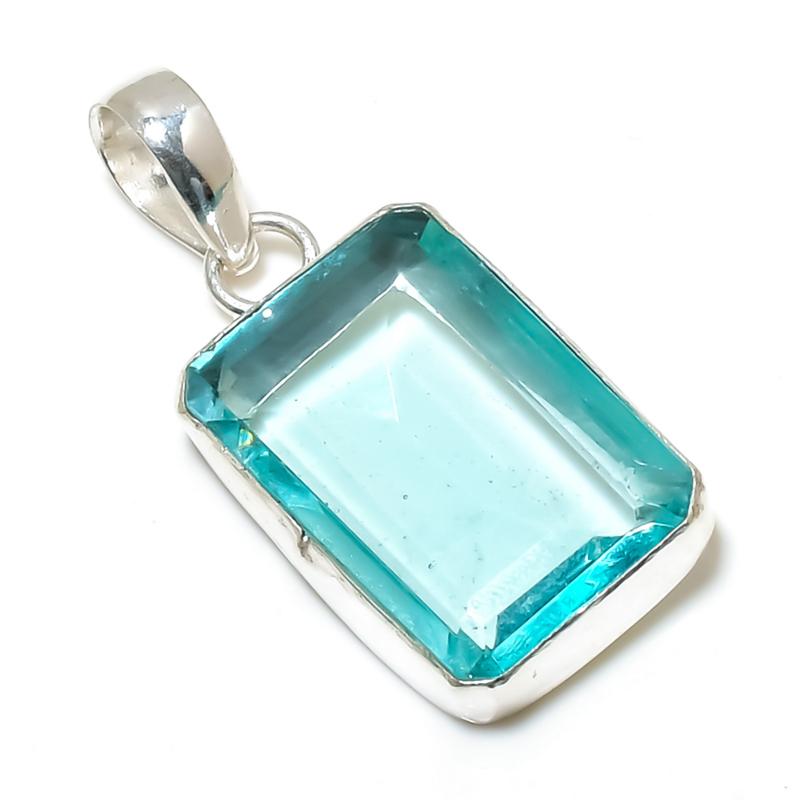 Изящная подвеска с драгоценным камнем аква-апитит из стерлингового серебра 925 пробы — дизайн ручной работы, повседневные украшения, уникальные подарки на день рождения с аква-апититом
