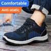 Men's Safety Shoes Steel Toe Boots Anti Static Anti Impact Anti Puncture Soft Durable Breathable Industrial Outdoor Work Shoes