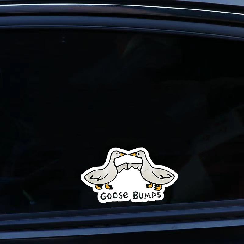 DS55#8x15см Юмористические наклейки с изображением мультяшного гуся - глянцевые, водостойкие виниловые самоклеящиеся наклейки для автомобиля