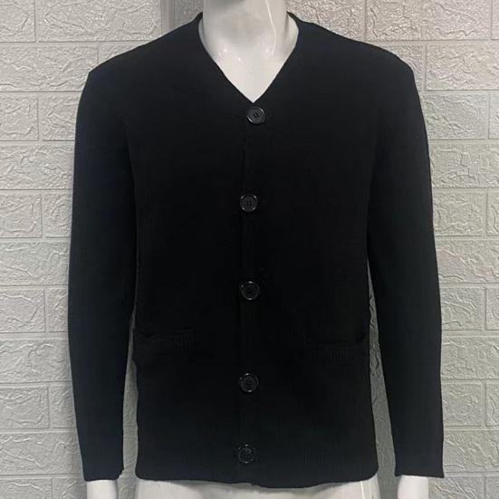 Мужской кардиган, свитер с V-образным вырезом, одноцветный, однобортный, приталенный, вязаный, эластичный, мягкий, с длинными рукавами, на пуговицах, повседневный теплый мужской свитер, пальто