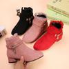 Girls' Ankle Boots Spring and Autumn Girls High Heel Short Boots Children's Single Boots Medium and Large Children's Boots