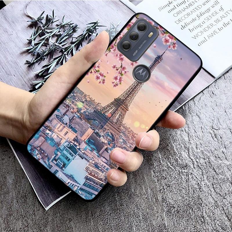 Чехол для телефона с Эйфелевой башней для Motorola Moto E32 E20 E40 G22 G52 G20 G30 G100 G60 G50 G10 GPure GStylus G9 One Action Macro
