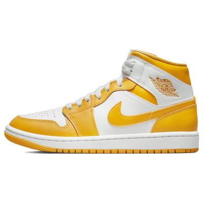 Женские кроссовки Air 1 Mid University Gold желто-белые BQ6472-117