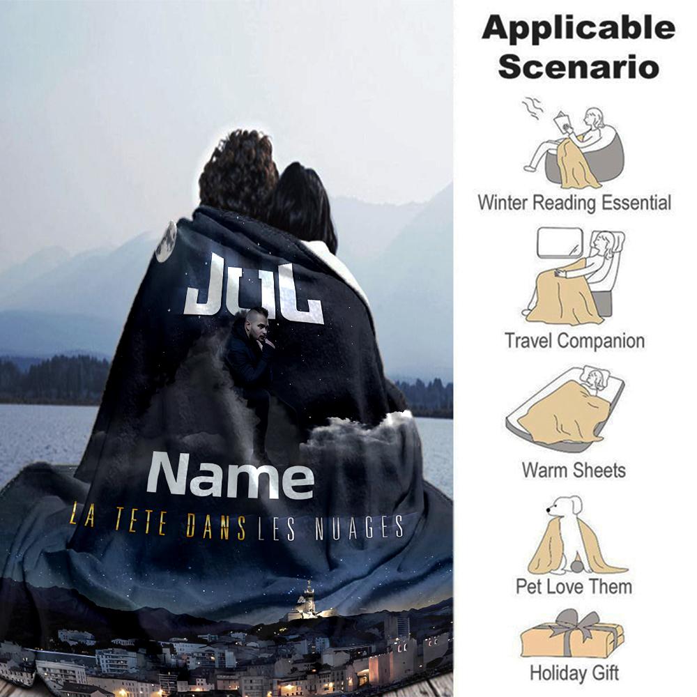 Customiz Name Personality Jul rapper Blanket Soft &Warm Sofa Office Bed Travel Lunch Break Blanket, Gift Suitable All Seasons