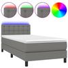 Maison Exclusive - Sommier à lattes de lit avec matelas et LED Gris foncé 90x200cm