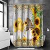 Sunflower Dwarf Bathroom  Shower Curtain Dwarf Waterproof Fabric Bathroom Curtain With 12 Hooks Sunflower Home Deco Free Ship