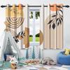 2Pcs Bohemian Style Blackout Curtain Boho Leaves Bedroom Living Room Cafe Drapes Window Decor For Children Room Polyester Fabric