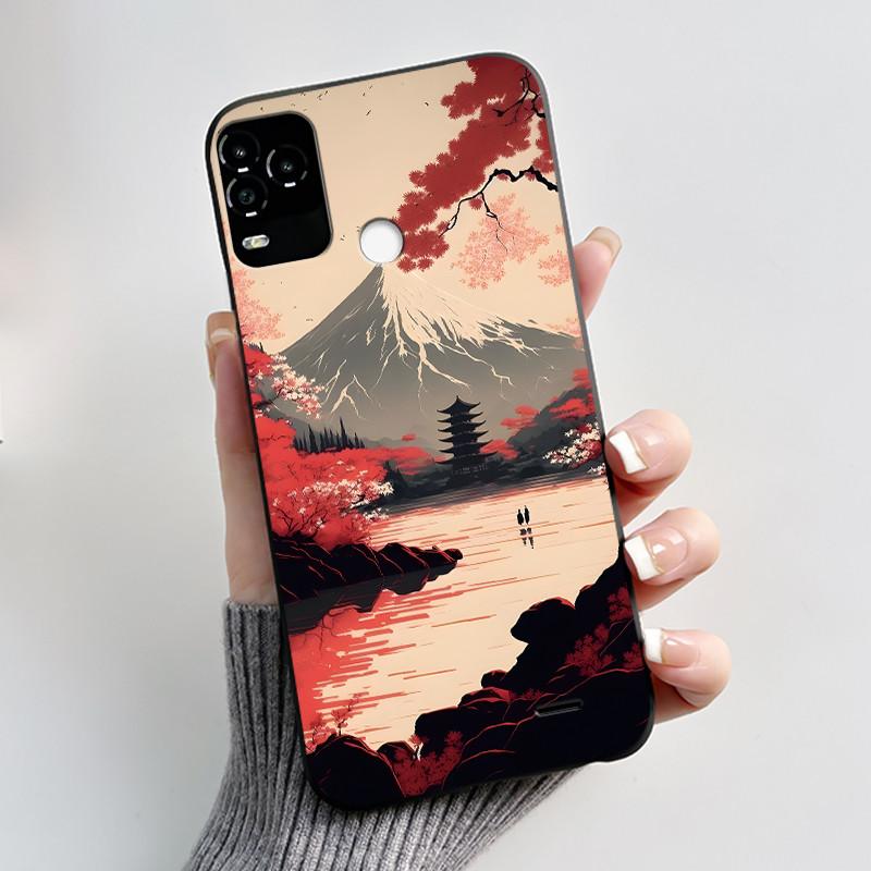 Black Phone Case For BLU G71 Plus (G71+ G71P) Shockproof For BLU G71 Plus (G71+ G71P) Little Rabbit In The Flowers Pattern Cover