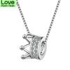 925 Sterling Silver Zircon Crown Necklace Two Colors Queen Wind Cavicle Chain For Women S -N311