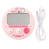 Digital Kitchen Timer LCD Display Compact Cartoon Electronic Magnetic Timer for Kids Pink