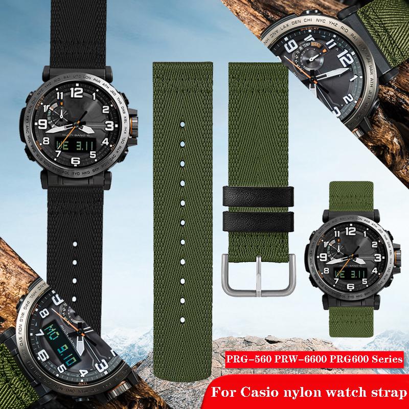 Высококачественный нейлоновый холщовый ремешок для часов Casio серии PROTREK PRG-600YB PRG-650 PRW-6600 GA2000 Силиконовый ремешок Водонепроницаемый браслет