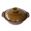 Banko Ware Earthen Pot 9 For People L 2400ml Microwave Oven Direct Fire CLEA AKARI Made In Japan 32791 No. 3-4 (Brown)