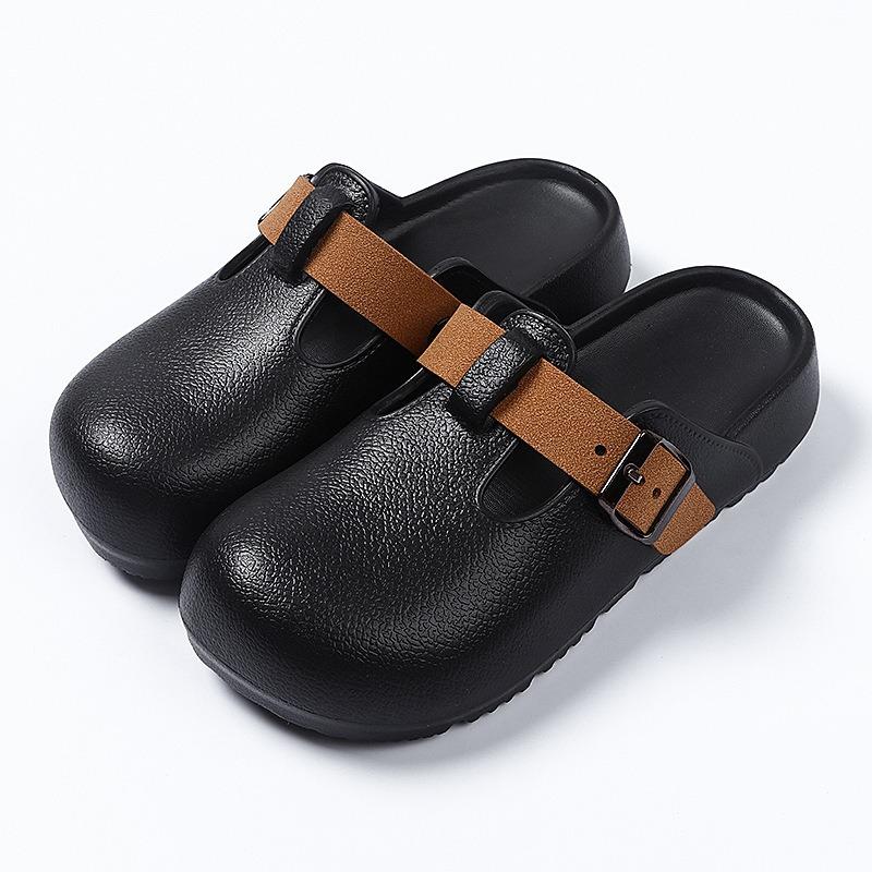 Женские летние полутапочки с закрытым носком, легкие одинарные туфли с пряжкой, сандалии на толстой подошве для ношения на улице