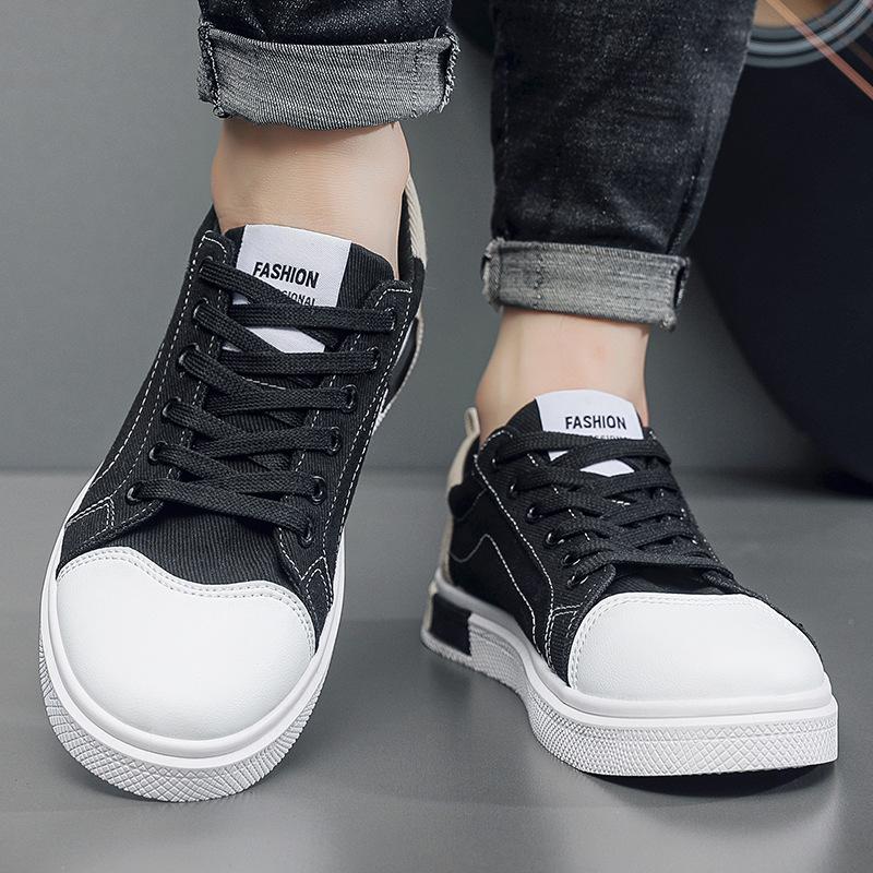 Men's canvas shoes spring and autumn skateboard shoes men's soft soles casual trend youth learning