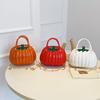Zipper Pumpkin Shoulder Bag PU Leather Crossbody Tote Bag Adjustable Candy Treat Bag  Gift