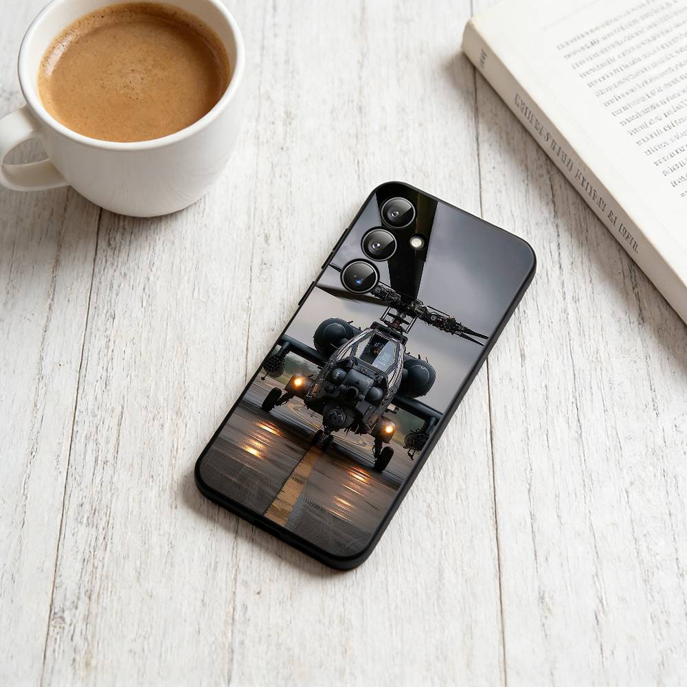 H-Helicopter Phone Case For Samsung Galaxy A73,A72,A71,A70,A53,A52,A51,Soft Silicone Black Cover