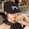 American Retro Bow Printing Forward Hats for Women 2024 New Spring and Summer Thin Sunshade Versatile Literary Berets Cap Y2k