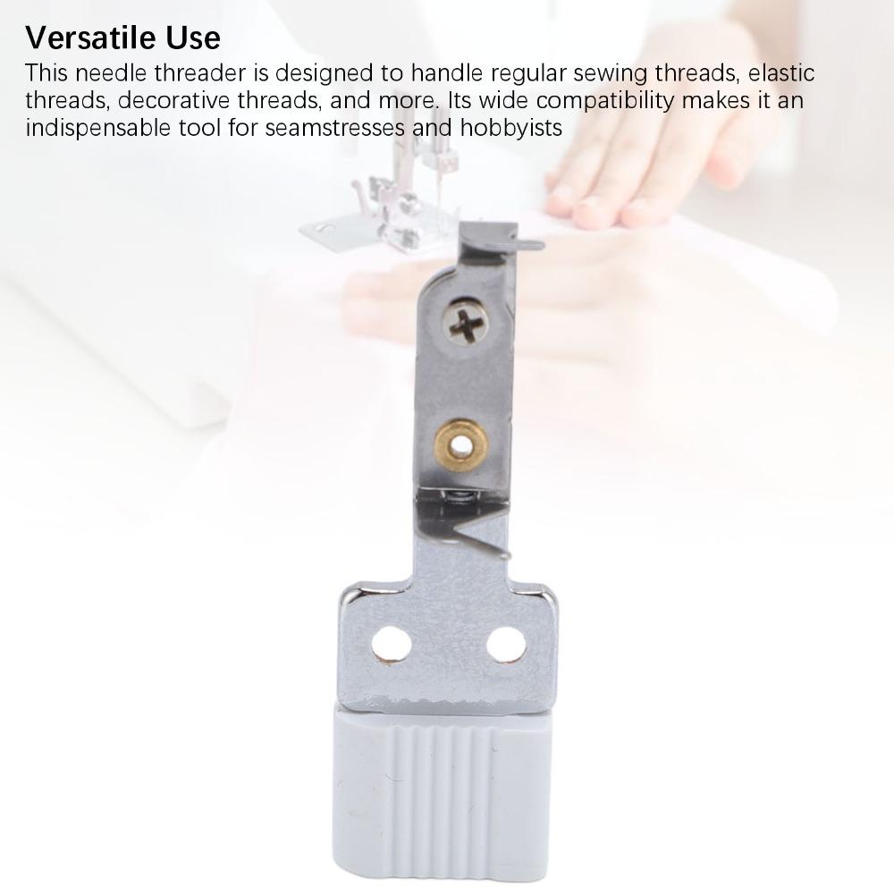 Plastic Sewing Machine Needle Threader Iron Wide Compatibility Needle Threading Device Durable Sturdy