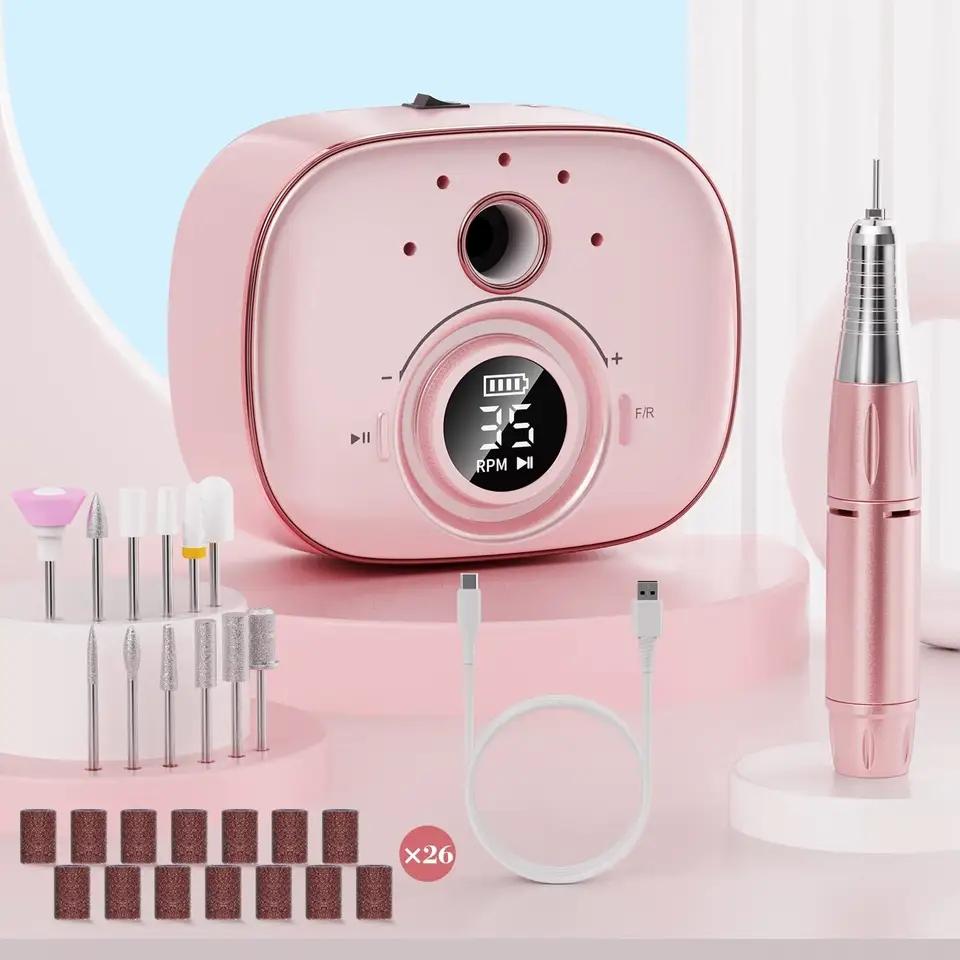 Электрическая пилка для акриловых ногтейЭлектрическая маникюрная машинка Портативная фреза Электрическая пилка для акриловых ногтей