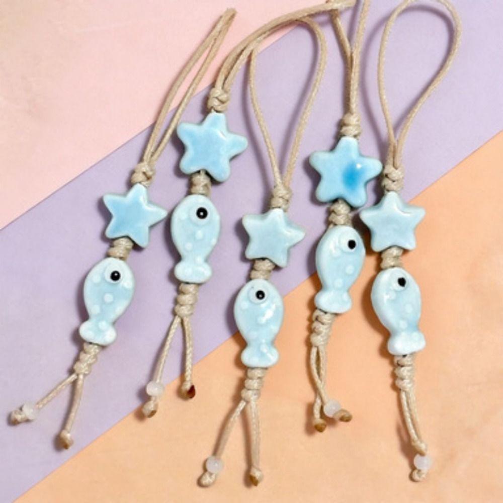 Pastel Colors Star Flower Phone Charm Bag Decoration Phone Lanyard  Telephone Accessories
