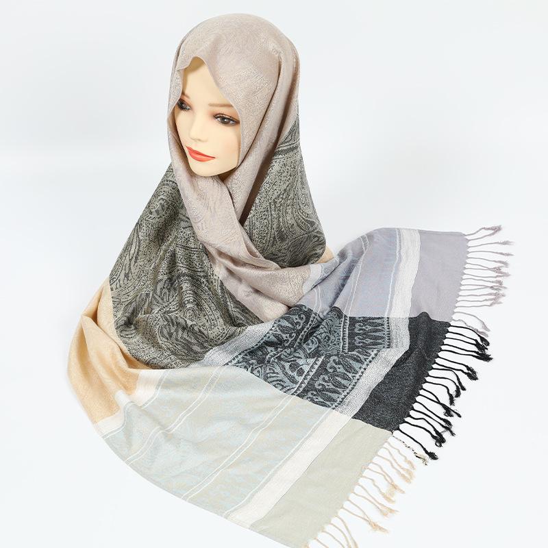 New Women's Outer Shawl Contrasting Color Striped Scarf Women's Autumn and Winter Warm Scarf Scarf Fashion Shawl
