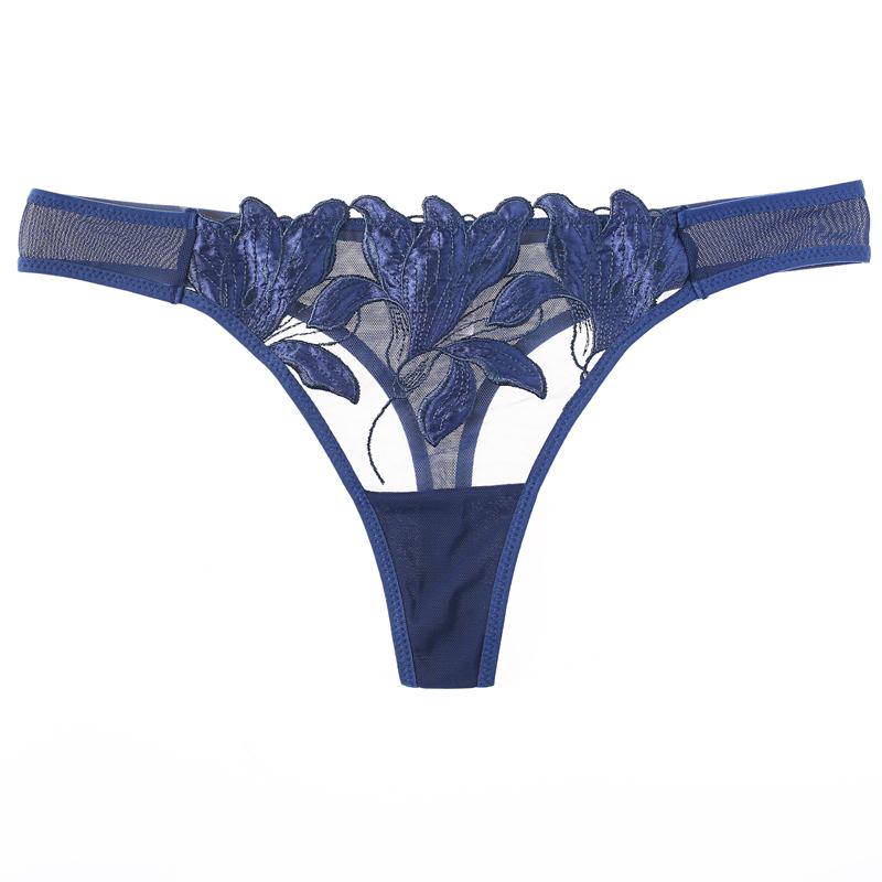 TERMEZY Sexy French Lace Embroidery Brassiere Lingerie Set Women's Underwear Set Push Up Thin Bralette Deep V Bra and Panty Set