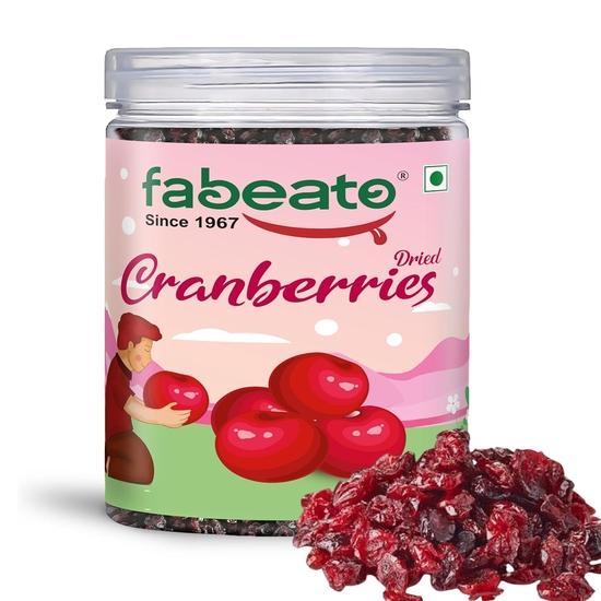 Сушеная клюква премиум-класса Fabeato 250 г - Клюква, полезный перекус для детей и взрослых - Сладкие ломтики клюквы, богатые антиоксидантами