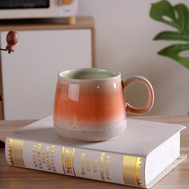 Creative Gradual Change Ceramic High Value Household Large Capacity Water Cup Ceramic Couple Breakfast Cup