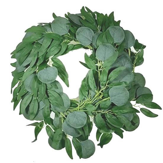 Искусственный эвкалиптовый венок озеленения растений лозы для домашнего свадебного декора сада