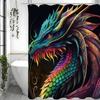 Dazzle Dragon Shower Curtain, Bathroom Decorative Shower Curtain, Waterproof Shower Curtain with Hooks
