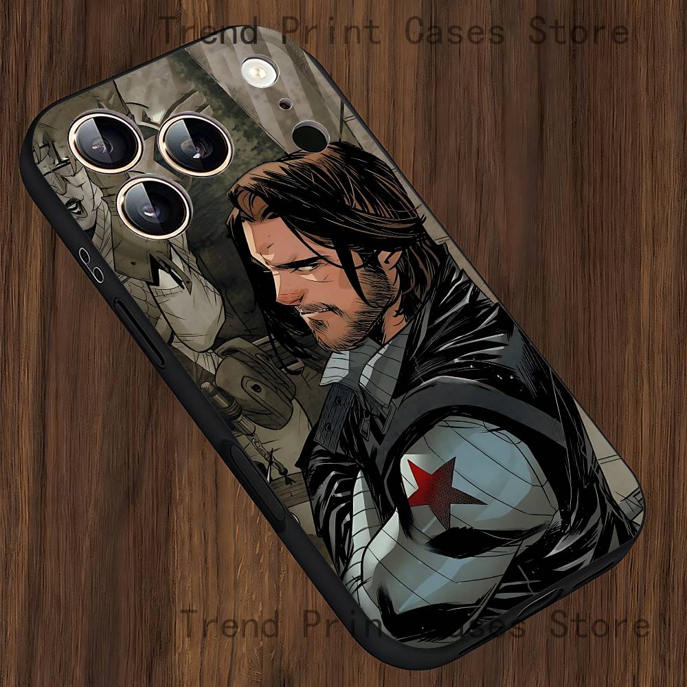 W-Winter S-Soldier B-Bucky Phone Case For iPhone 15,16,12,13,14,11,17,Pro,Max,Plus,E,Air,Mini TPU Cover