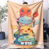Pokemon Pikachu & Eevee Flannel Blanket Hot Anime Soft Warm Throw Sofa Bed Couch Cover Nap Cape Shawl Camping Fans Kids Gift