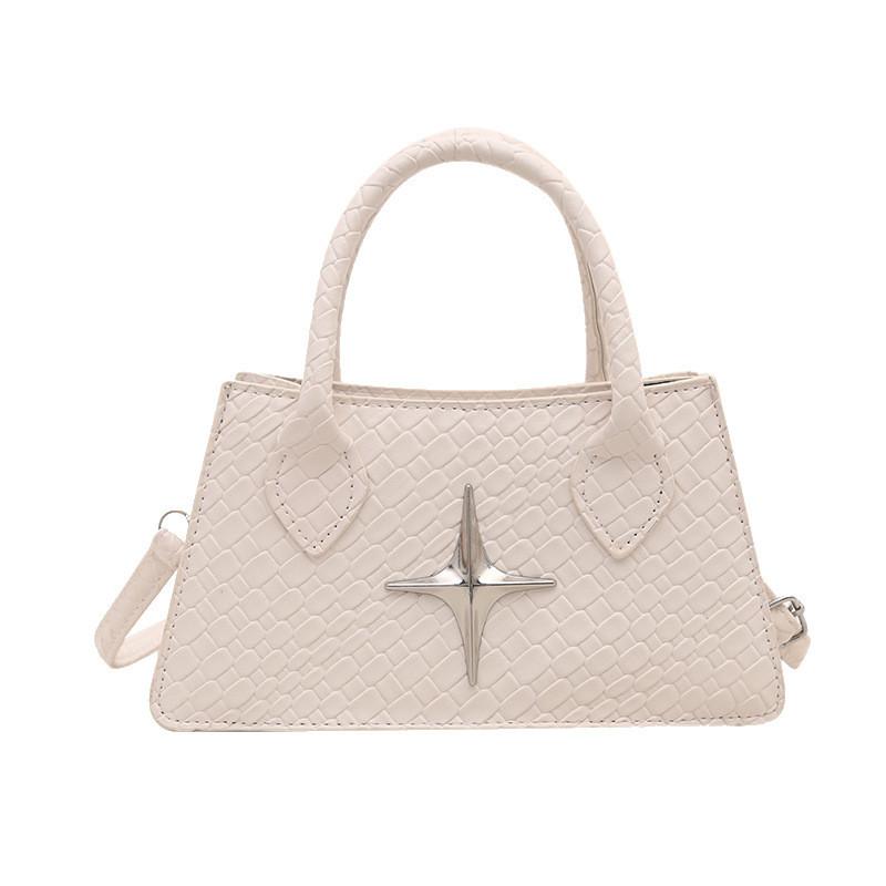 Retro Crossbody Shoulder Bag With Star Decoration And Woven Pattern Daily For