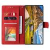 Étui portefeuille - Samsung Galaxy A37 (5G) - Cuir synthétique rouge - 3 fentes cartes - Support intégré