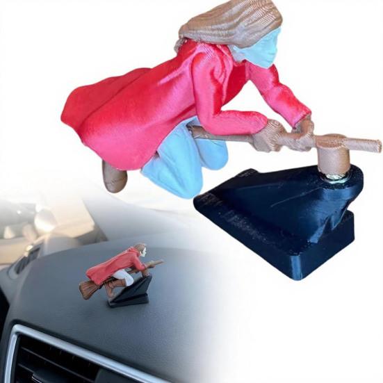 Декор для автомобиля Динамический эффект полета Игрушка со стабильным нескользящим основанием Приборная панель автомобиля Летающая кукла Дрифт Поворот Волшебник Метла Декор