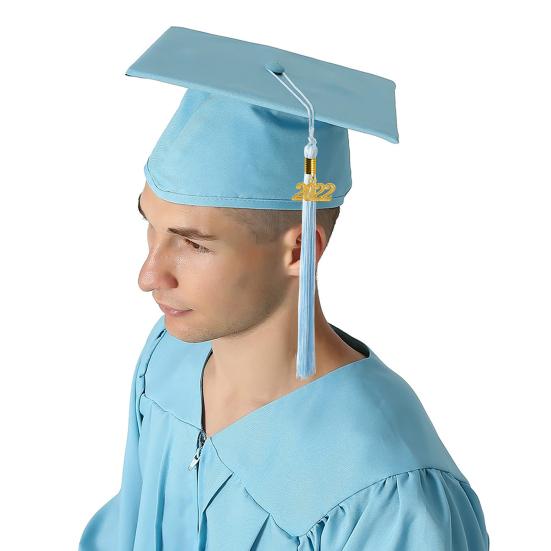 1 Set Unisex Graduation Robe Hat Set Front Zipper Loose Tassel 2024 Year Tag College Bachelor Doctor Master Graduation Ceremony Gown Cap Tassel Set