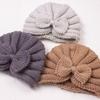 Autumn and Winter New Baby Bow Hat, Children's Knitted Warm Wool Hat, Baby Fetal Hat