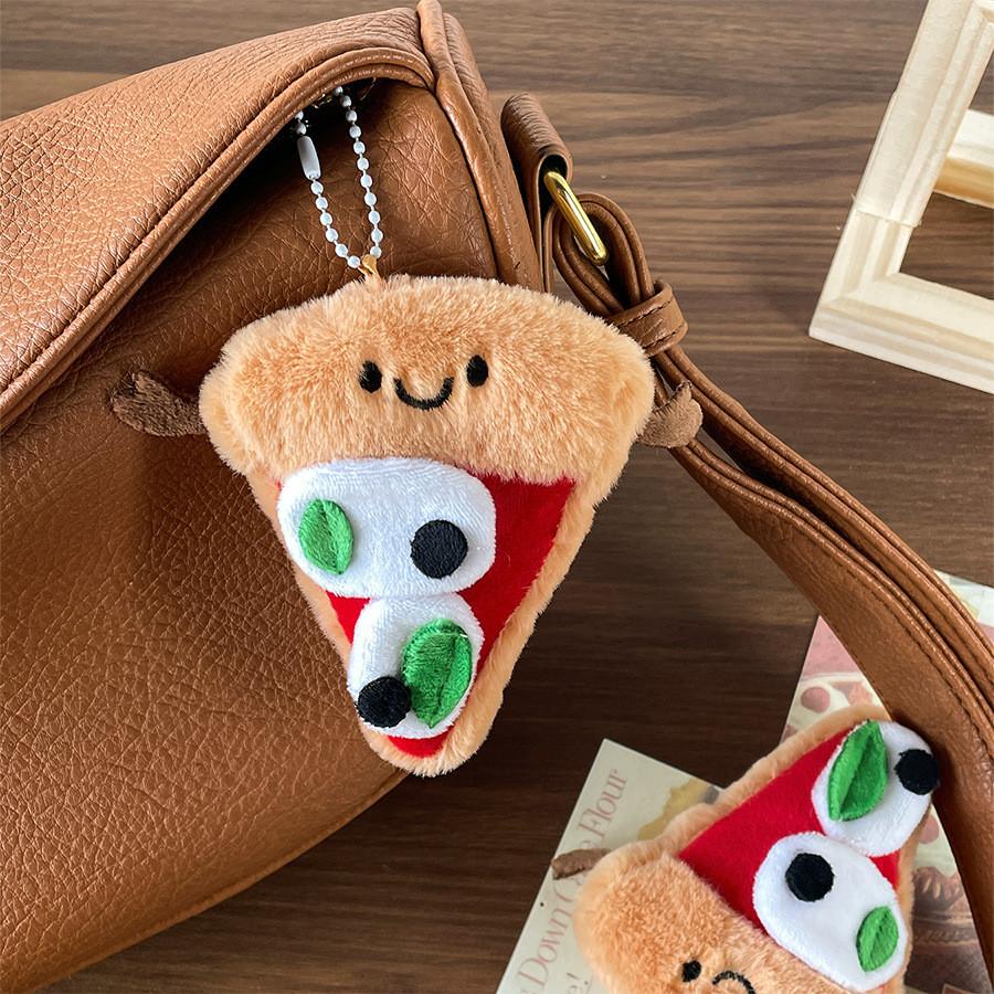Pizza Plush Charming Toy Keychain Cute Cheese Accessory Perfect For Gifts