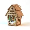 Wooden Christmas Luminous Cabin Christmas LED  Light Snow House  Christmas Decoration
