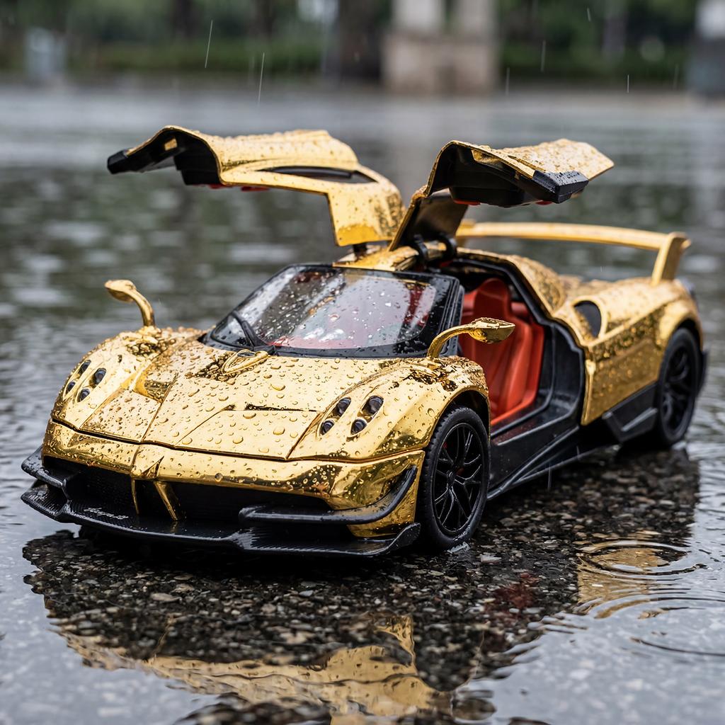 1:24 Pagani Huayra BC Гиперкар Сплав Модель Спортивного Автомобиля Литье под Давлением Металл Гоночный Автомобиль Трассы Высокая Симуляция Звук и Свет Автомобиля Хобби