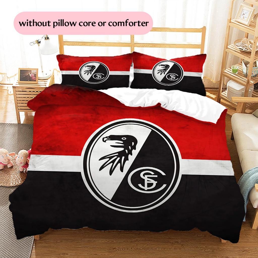 SC Freiburg Pattern Bedding Quilt Set Home Decoration Gift (1 * duvet cover + 2 * pillowcase without core)
