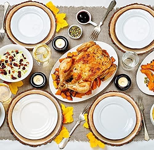 1pc PVC Place Mats Round Rustic Brown Charger Place Mat for Farmhouse Tan Table Setting Summer Spring Fall Wedding Dinner Party Decor