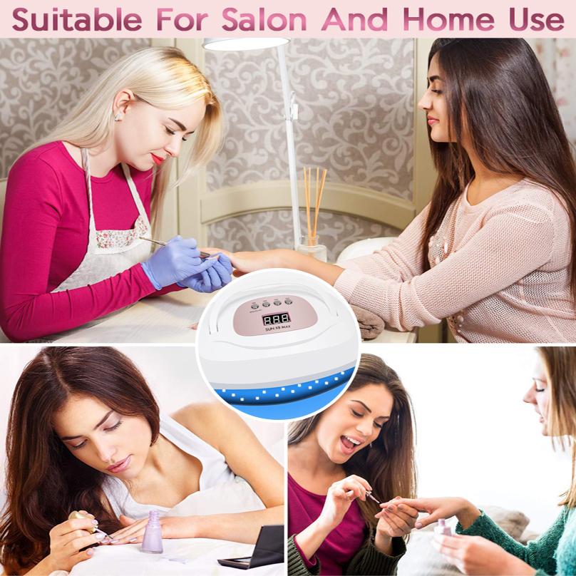 57 светодиодов, большая мощность, сушилка для геля для ногтей, светодиодная УФ-лампа с автоматическим датчиком, режим низкой температуры, сушилка для лака для ногтей, лампа для дизайна ногтей, маникюрная машина