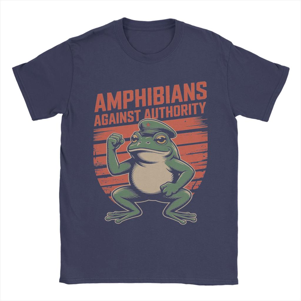 Men Amphibians Against Authority T Shirt Cotton Clothes Vintage Short Sleeve Crew Neck Tees Graphic T-Shirts